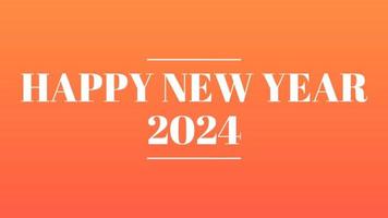 Happy New Year 2024 Gold background with colored lines and HAPPY New year in the center Dash Style - free for commercial use video