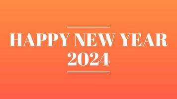 Happy New Year 2024 Gold background with colored lines and HAPPY New year in the center Dash Style - free for commercial use video