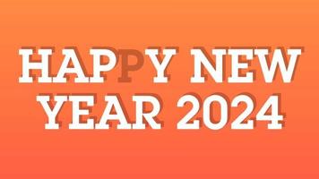 Happy New Year 2024 Gold background with colored lines and HAPPY New year in the center Cast Style - free for commercial use video