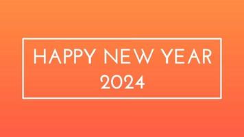 feliz año nuevo 2024 fondo dorado con líneas de colores y feliz año nuevo en el centro estilo enmarcado - gratis para uso comercial video