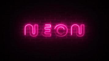 Saber neon text with brick background for technology background video