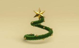 spiral shaped garland with christmas ornaments photo