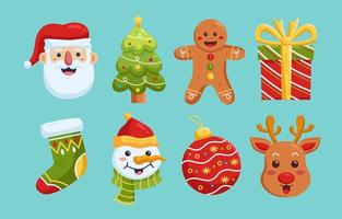 Cute Christmas Item Icon Set