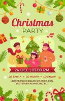 Poster Template of Christmas Party vector