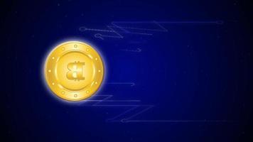 Ilustración de la red bitcoin, símbolo de moneda criptográfica