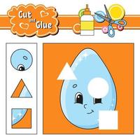 Cut and glue. Education developing worksheet. Activity page. Game for children. Isolated vector illustration in cute cartoon style.