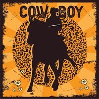 cow boy with awesome background vector