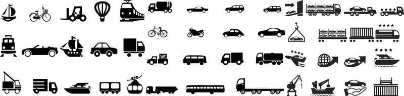 Transport, vehicle icon set vector