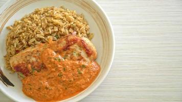 grilled chicken steak with red curry sauce video