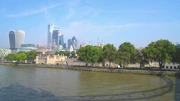 River Thames with London City in England