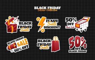 Black Friday Sticker Collection vector