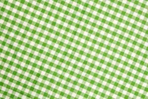 Green checkered tablecloth background photo