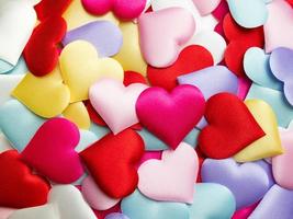 Fondo de mini corazones de colores, decoraciones de San Valentín, varios corazones foto