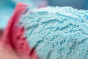 Close up on a bubble gum ice cream for a macro shot photo