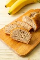 Homemade banana bread sliced photo