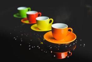 Colorful ceremic  espresso coffee cup. photo