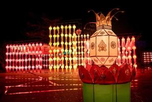 Colorful Loy krathong festival street lanterns. photo