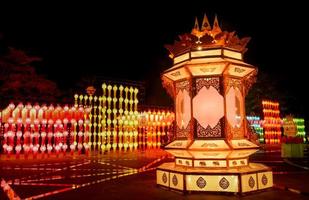 Colorful Loy krathong festival street lanterns. photo