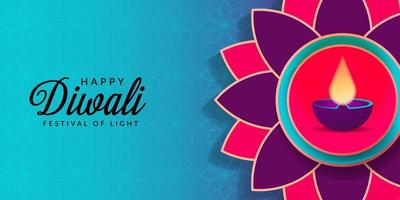 happy diwali festival of light background vector