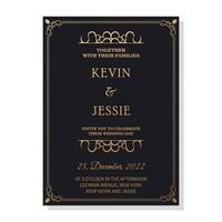 luxury wedding invitation with pattern ornament vector