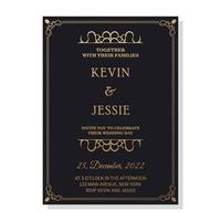 luxury wedding invitation with pattern ornament vector