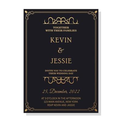 luxury wedding invitation with pattern ornament