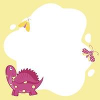 Dinosaurs. Vector frame in the form of spot, cartoon style. Template.