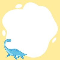 Dinosaurs. Vector frame in the form of spot, cartoon style. Template.