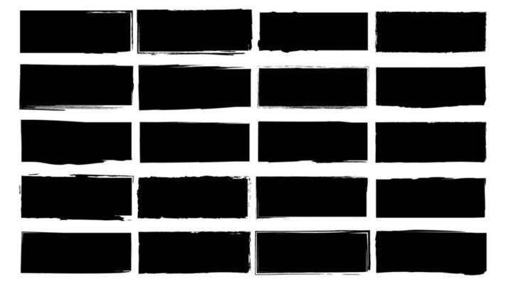 Dirty frames grunge. Ink brush strokes. distress textures of a square