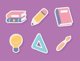 school supplies set vector