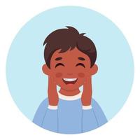 Boy with braces on teeth. Dental care. vector