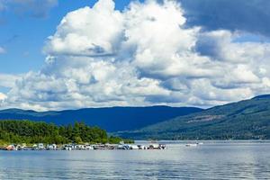 Boats and yachts at the marina in rich Norway. photo