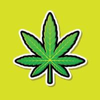 diseño de vector de hoja de marihuana verde