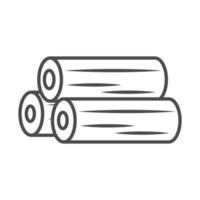 gardening pillars of wood trunk of a tree line icon style vector