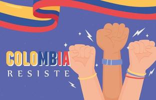 colombia resiste protesta vector