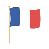 bandera de francia en el poste vector