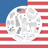 USA hand drawn vector