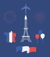 france eiffel tower flag vector