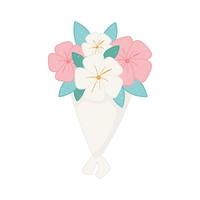 bouquet flowers in paper vector