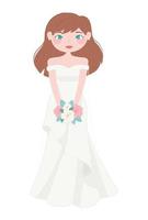 cute wedding bride vector