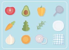 cooking icon set vector