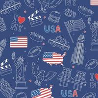 USA hand drawn background vector