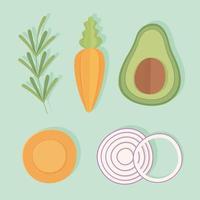 conjunto de iconos de verduras vector