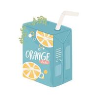 caja de jugo de naranja vector