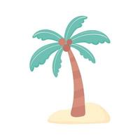 playa tropical palmera vector