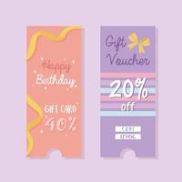 tarjeta de regalo de feliz cumpleaños vector