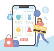 ropa de compras en línea vector