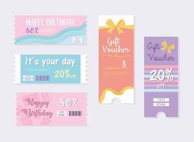 birthday gift cards vector