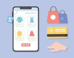 smartphone ecommerce market vector