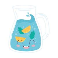 pitcher water refreshment vector